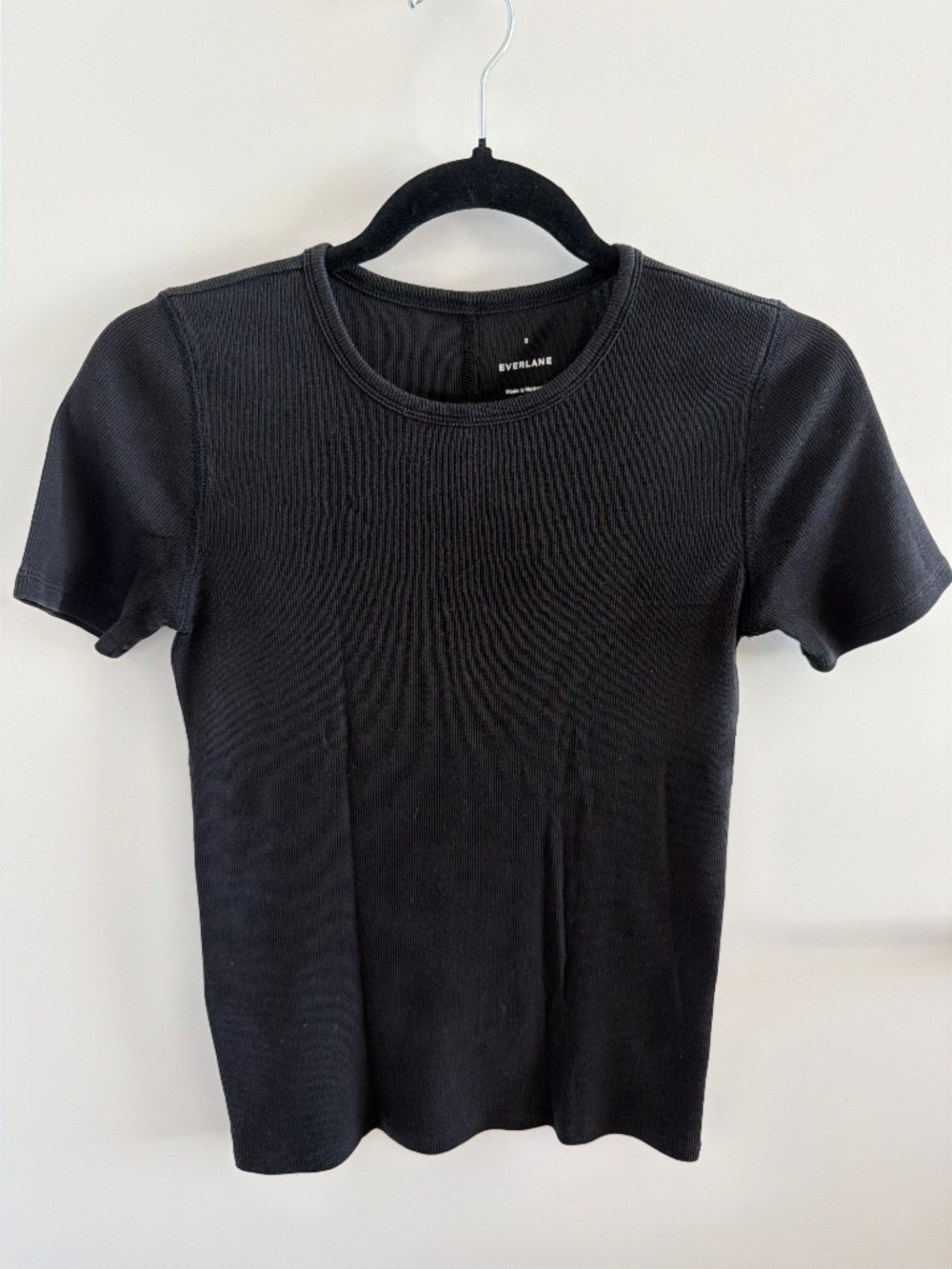 Everlane Ribbed Black Top Size S